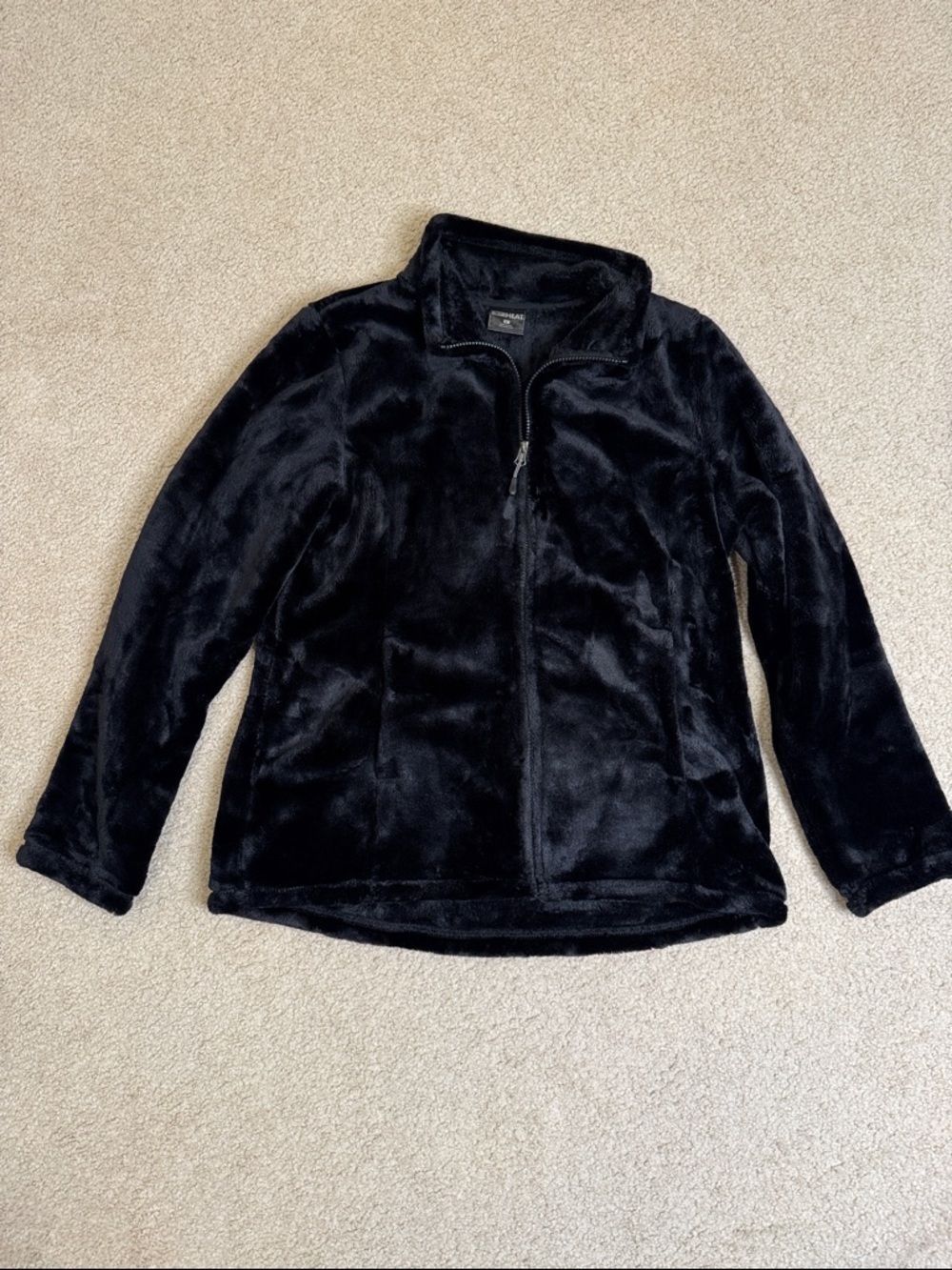 32 Degrees Black Plush Full-Zip Jacket